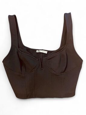 Zara black corset crop top in a M #corset #fitted